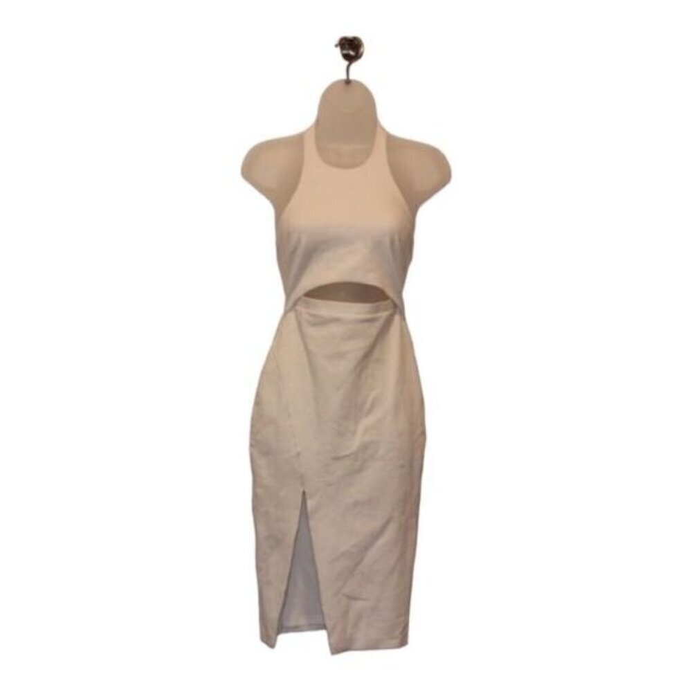 Bardot White Halter Neck Backless Midi Dress Women's Size 4/XS